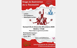 stage badminton adulte loisir