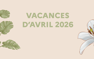 Créneaux vacances d'avril