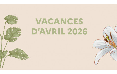 Créneaux vacances d'avril