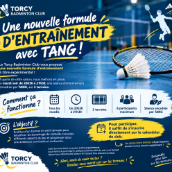 🏸 Une nouvelle formule d’entraînement avec TANG !